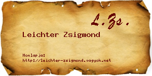 Leichter Zsigmond névjegykártya